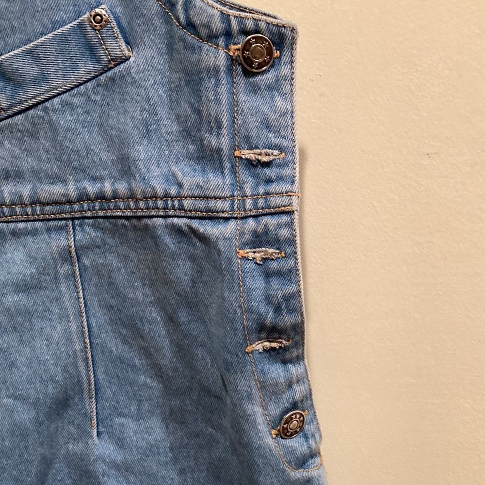 Denim Bib Overall Shorts Size 7/8 - Picture 3 of 6